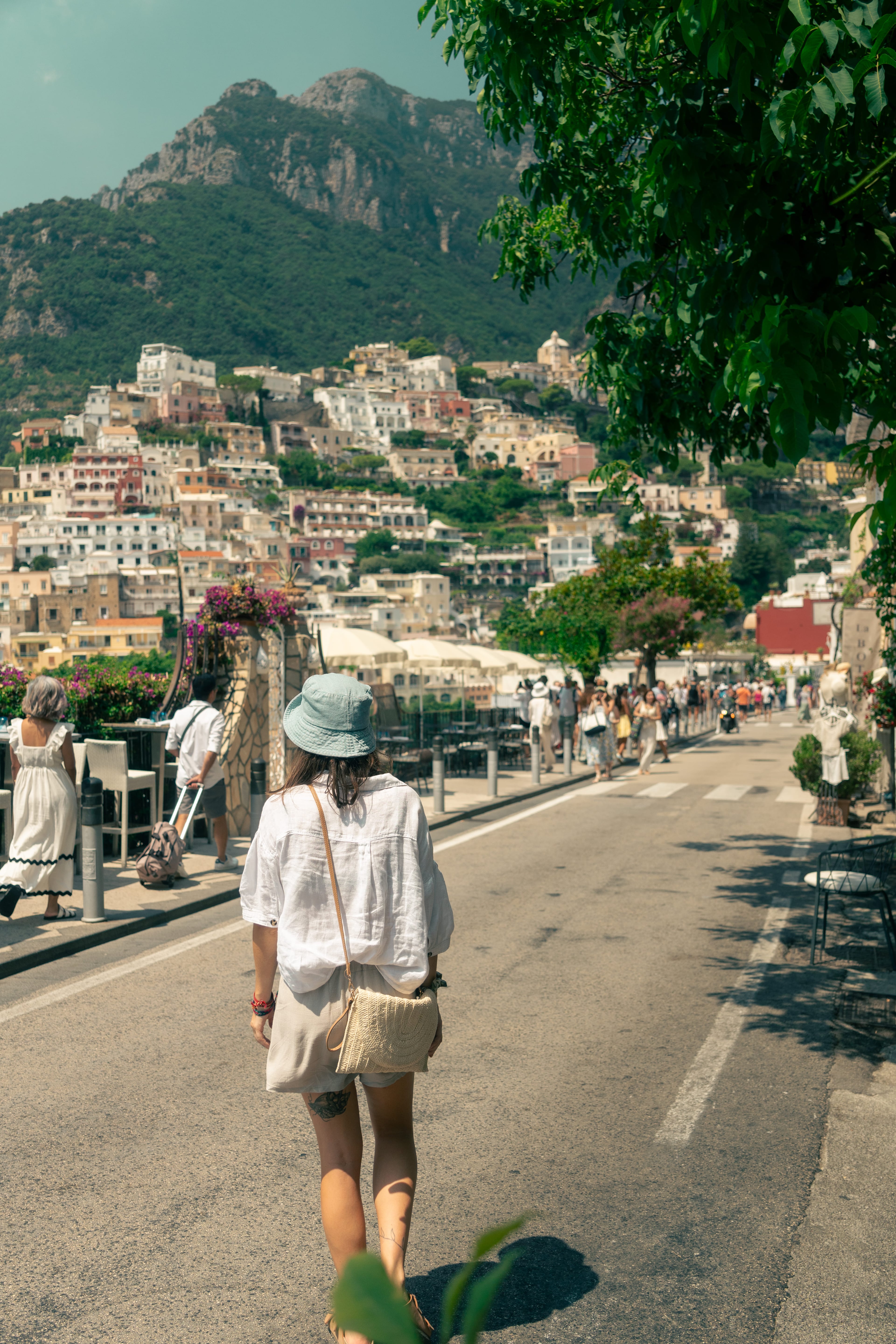 Walking into Positano